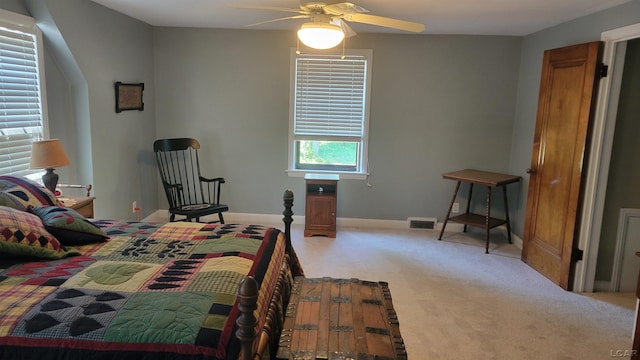 401 Budlong St, Adrian, MI 49221 - bedroom with carpet and a ceiling fan