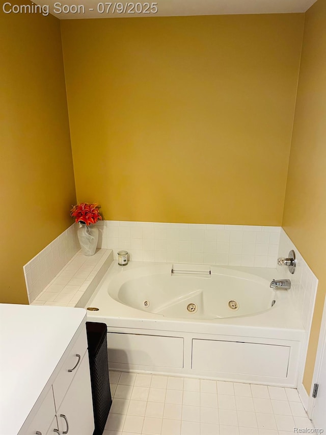 5348 Forest Ridge Dr, Clarkston, MI 48346 - full bath featuring a whirlpool tub, vanity, and tile patterned flooring