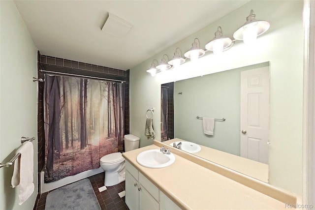 9100 Mayfred Dr, Pinckney, MI 48169 - bathroom with vanity, curtained shower, and tile patterned floors