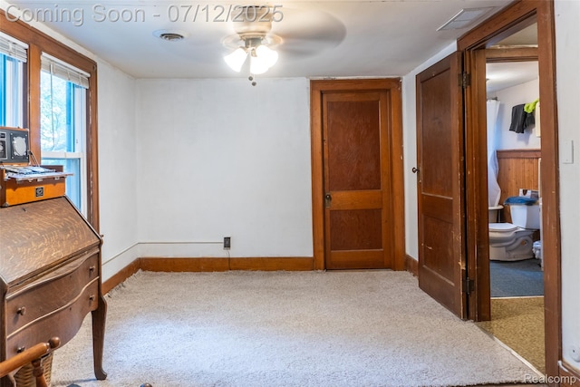 16380 Sumpter Rd, Van Buren, MI 48111 - carpeted spare room featuring a ceiling fan and baseboards