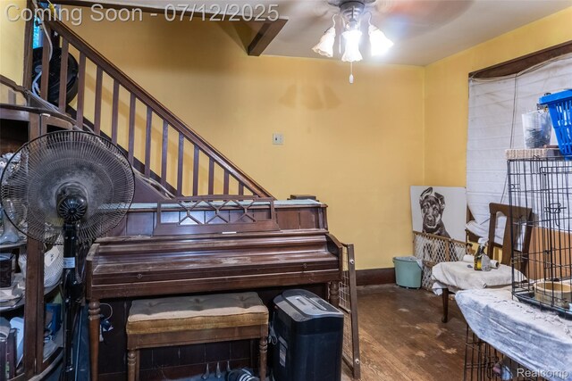 16380 Sumpter Rd, Van Buren, MI 48111 - living area featuring wood finished floors and a ceiling fan