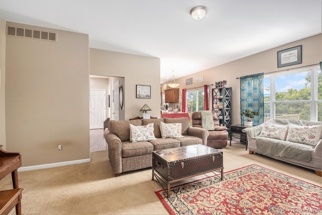 5304 Boomerang Cir, Newport, MI 48166 - living room featuring light colored carpet and baseboards