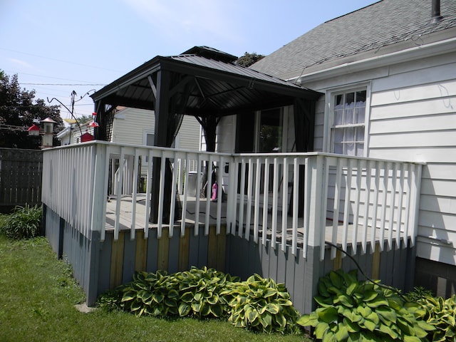 103 S Staffon St, Ludington, MI 49431 - wooden deck featuring a gazebo