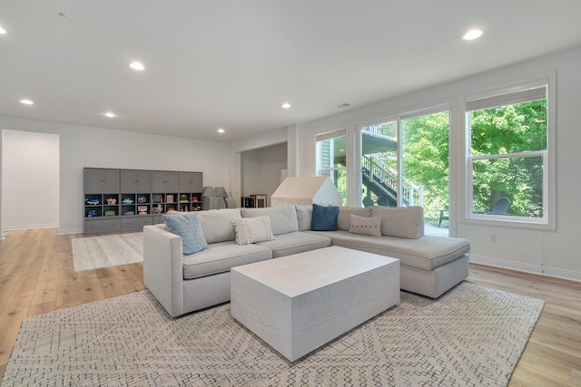 8375 Grapevine Circle, Cir, MI 49071 - living area featuring light wood-style flooring and recessed lighting