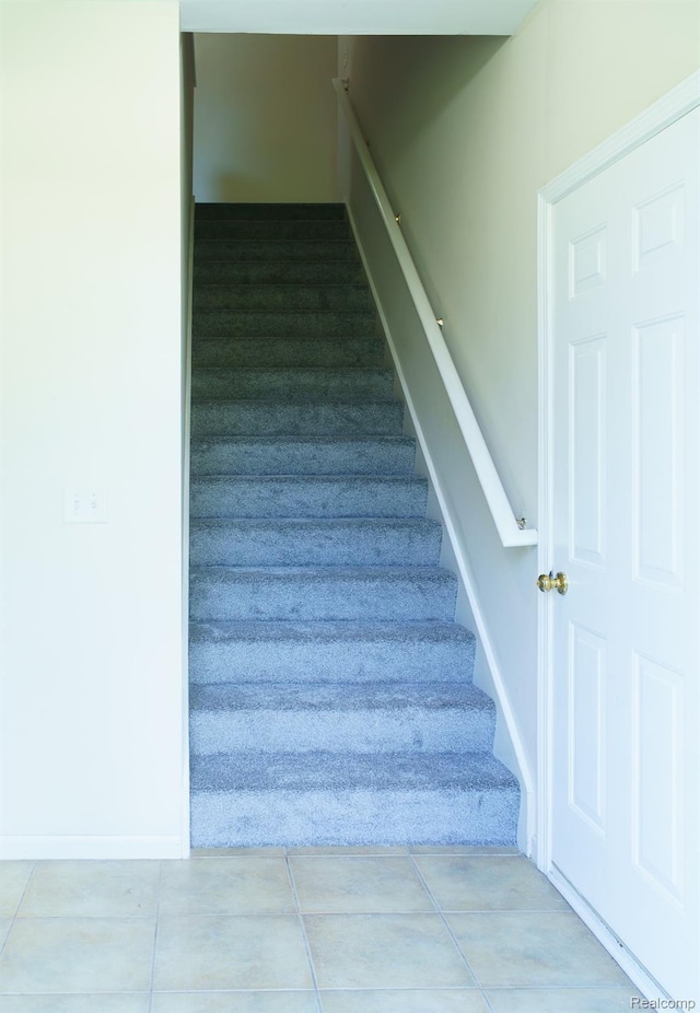 1803 Pinecroft Dr, Canton, MI 48188 - stairway featuring baseboards and tile patterned floors