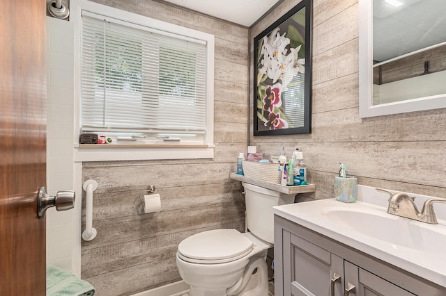52 S Emerson Lake Dr, Branch, MI 49402 - bathroom with vanity and wooden walls