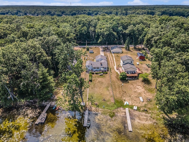 52 S Emerson Lake Dr, Branch, MI 49402 - bird's eye view of a heavily wooded area