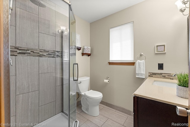 1786 Daisy Ln, Westland, MI 48186 - full bathroom with vanity, a shower stall, and backsplash