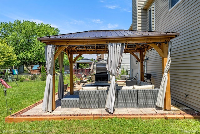 1786 Daisy Ln, Westland, MI 48186 - view of patio / terrace with a gazebo, an outdoor hangout area, and a deck