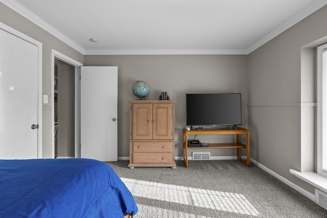 22358 Firwood Ave, Eastpointe, MI 48021 - carpeted bedroom with crown molding and baseboards