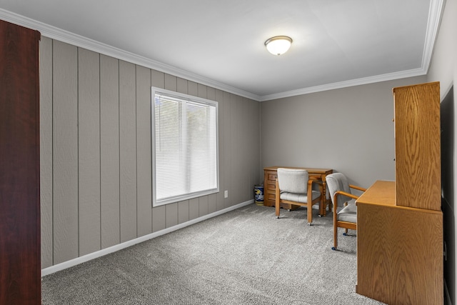 22358 Firwood Ave, Eastpointe, MI 48021 - carpeted office space featuring ornamental molding and baseboards
