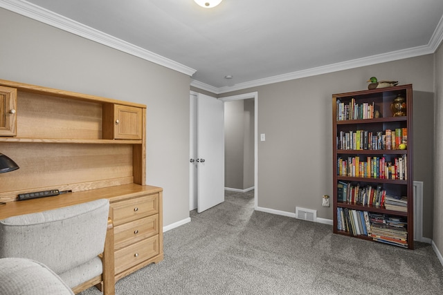 22358 Firwood Ave, Eastpointe, MI 48021 - carpeted office space featuring baseboards and crown molding