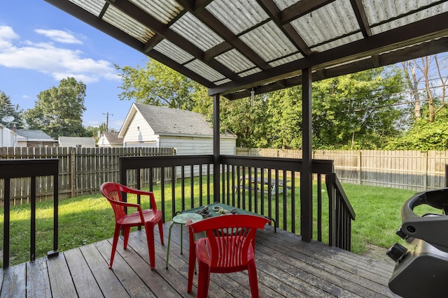 22358 Firwood Ave, Eastpointe, MI 48021 - wooden terrace with a fenced backyard