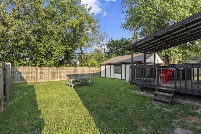 22358 Firwood Ave, Eastpointe, MI 48021 - fenced backyard with a wooden deck