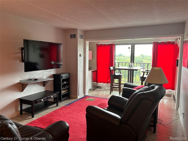 21800 Morley Ave Unit 607, Dearborn, MI 48124 - living area with wood finished floors and a textured ceiling