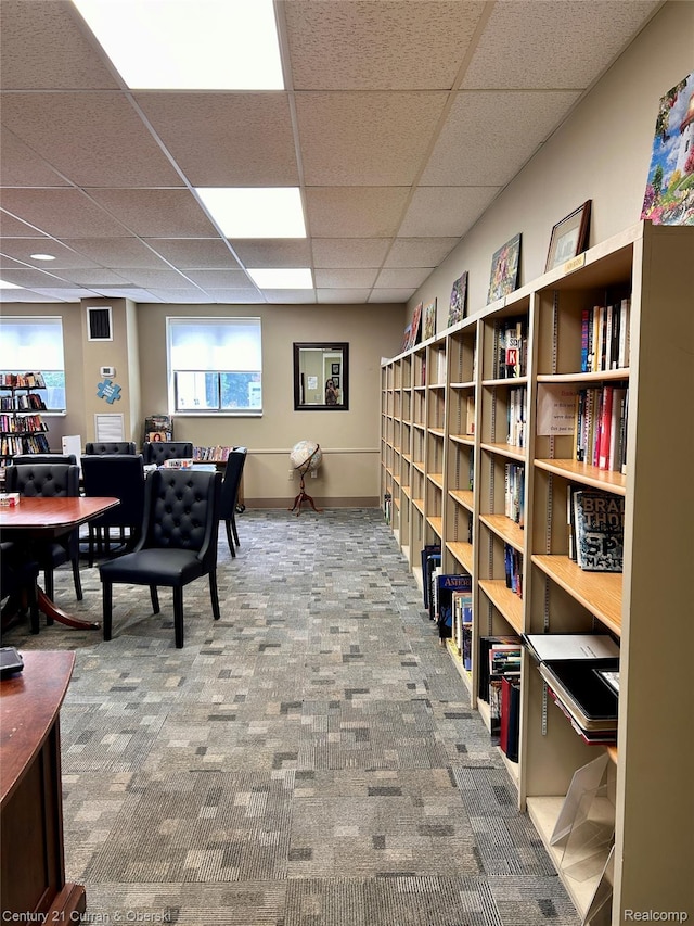21800 Morley Ave Unit 607, Dearborn, MI 48124 - office area with a drop ceiling and carpet