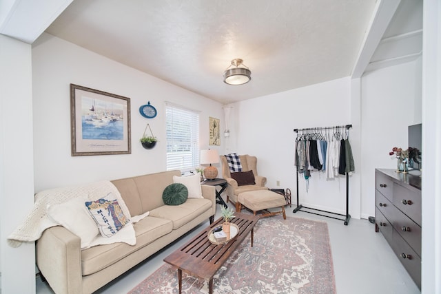5015 Main St, Onekama, MI 49675 - living room featuring finished concrete floors
