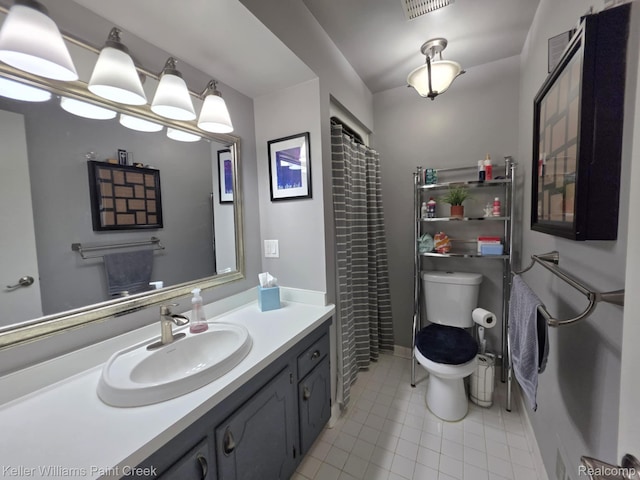 42231 Toddmark Ln, Clinton Township, MI 48038 - bathroom featuring tile patterned flooring, vanity, and a shower with curtain