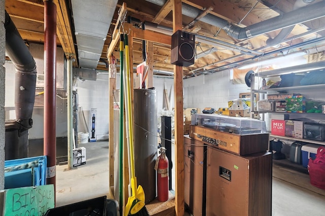 8698 Big Stone Lake Rd, Evart, MI 49631 - unfinished basement featuring concrete block wall