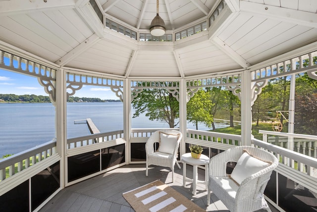 15665 Portage Rd, Vicksburg, MI 49097 - sunroom / solarium with a water view