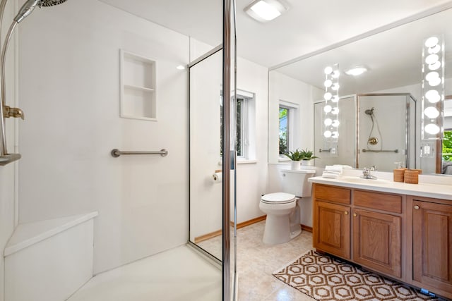 15665 Portage Rd, Vicksburg, MI 49097 - full bath with a shower stall, vanity, and tile patterned flooring