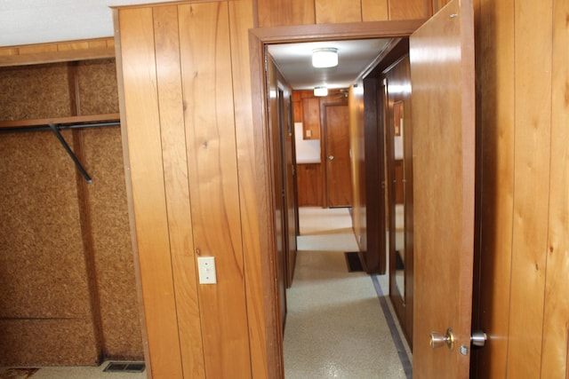 2786 Dinius Rd, Tecumseh, MI 49286 - hallway with wooden walls and elevator