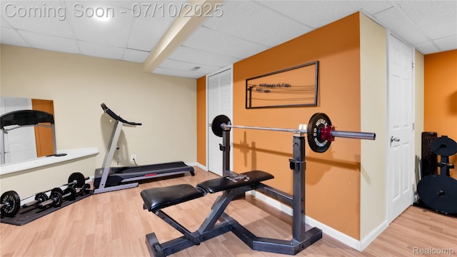 3230 Lynhurst Ct, Rochester, MI 48306 - exercise room with a drop ceiling and wood finished floors