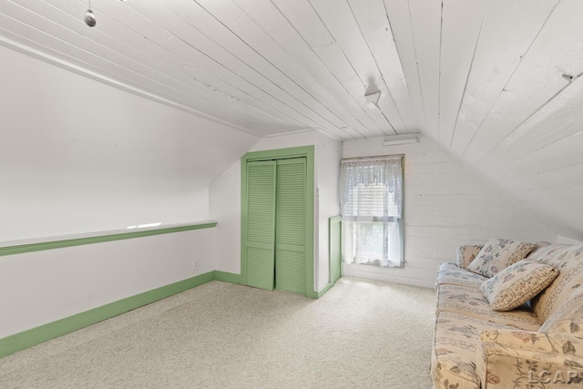 305 W Chicago Blvd, Tecumseh, MI 49286 - additional living space with vaulted ceiling, wood ceiling, and carpet flooring
