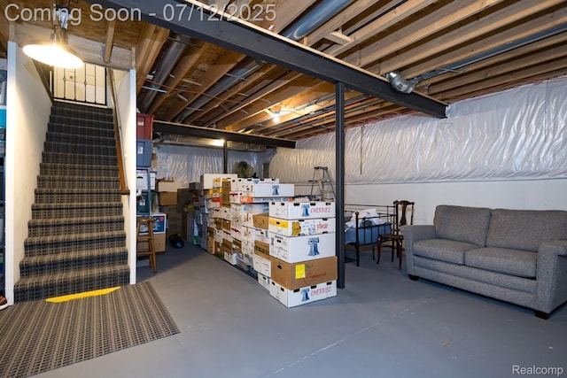 1079 Hampshire Ct, Rochester, MI 48307 - unfinished below grade area with stairs