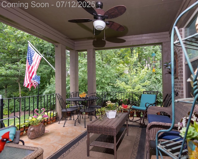 1079 Hampshire Ct, Rochester, MI 48307 - view of patio featuring ceiling fan