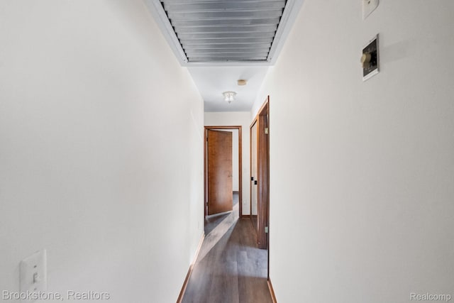37746 Juniper Dr, Sterling Heights, MI 48310 - hall featuring dark wood-style floors and baseboards