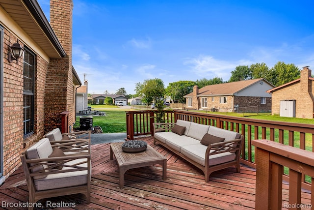 37746 Juniper Dr, Sterling Heights, MI 48310 - deck with a residential view and an outdoor hangout area