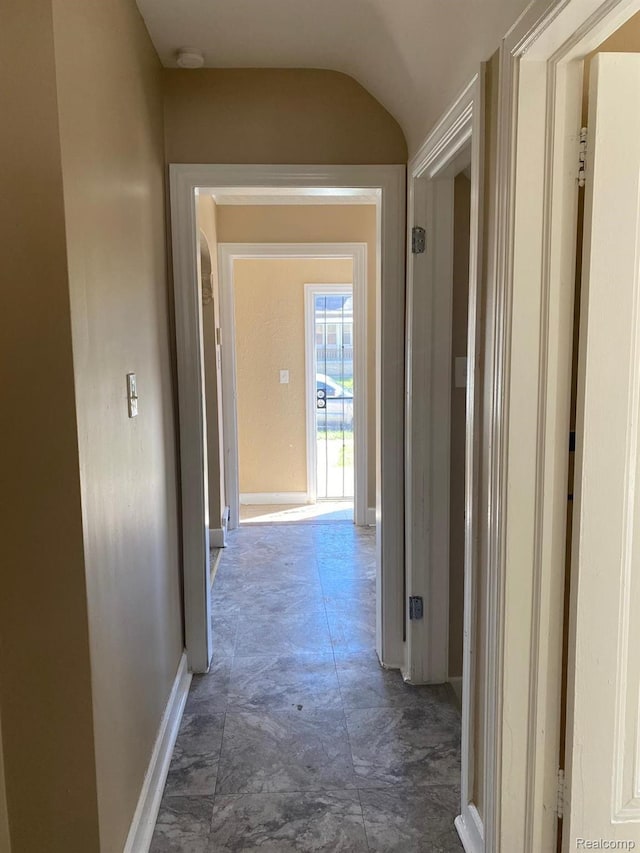 8063 Yolanda St, Detroit, MI 48234 - hall featuring baseboards and vaulted ceiling