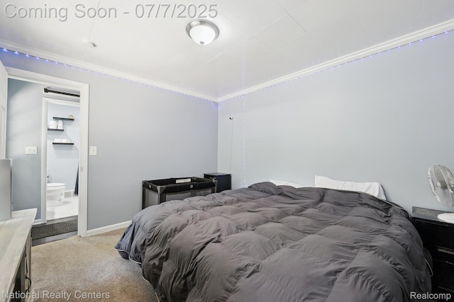 4714 Monterey Ave, Clarkston, MI 48348 - carpeted bedroom featuring crown molding