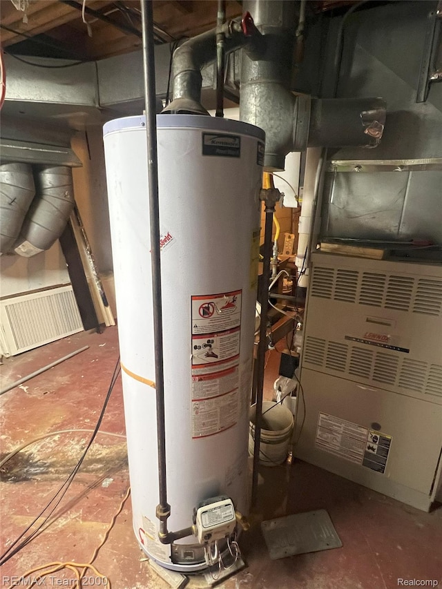 29203 Lake Park Dr, Farmington Hills, MI 48331 - utility room featuring water heater and heating unit