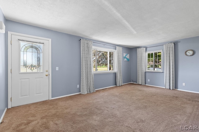 4100 Hunt Rd, Adrian, MI 49221 - carpeted entryway with a textured ceiling and baseboards