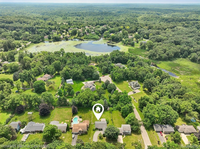 4220 England Beach Rd, White Lake, MI 48383 - drone / aerial view of a heavily wooded area and a nearby body of water