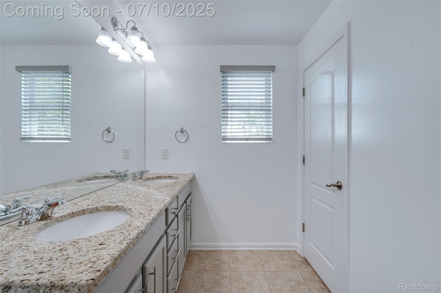 43433 Chancellor Ln, Novi, MI 48375 - bathroom with double vanity and tile patterned floors