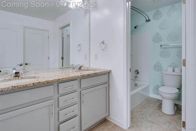 43433 Chancellor Ln, Novi, MI 48375 - bathroom featuring double vanity,  shower combination, and tile patterned floors