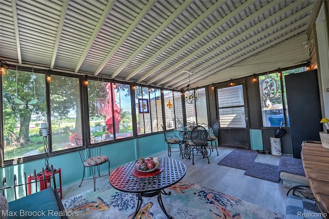 2233 Kohler St, Waterford, MI 48329 - sunroom / solarium featuring wood finished floors and vaulted ceiling