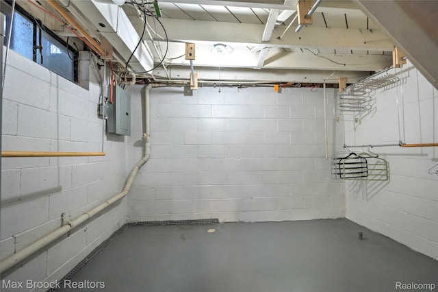 2233 Kohler St, Waterford, MI 48329 - below grade area with electric panel and concrete block wall