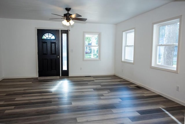 1120 8th St, Three Rivers, MI 49093 - entryway with a ceiling fan and wood finished floors