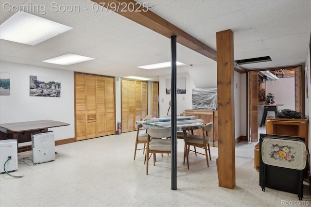 48721 W Normandy Ct, Plymouth, MI 48170 - dining space featuring a drop ceiling and tile patterned floors