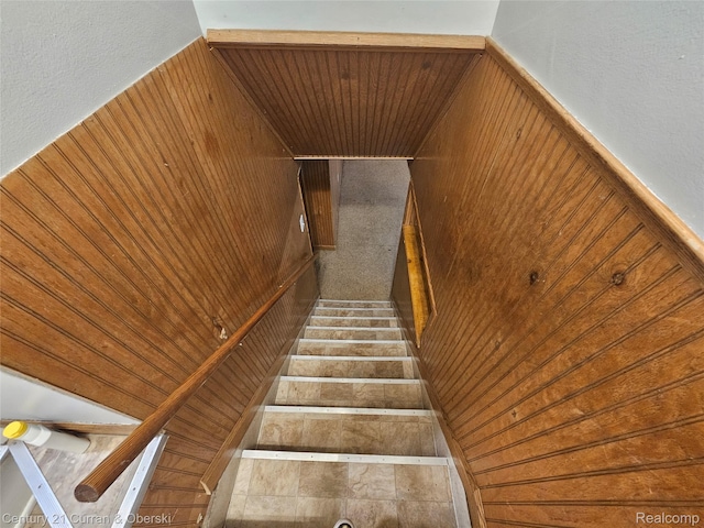 19370 Dequindre St, Detroit, MI 48234 - stairs with wooden walls