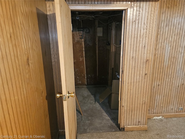 19370 Dequindre St, Detroit, MI 48234 - hallway featuring wooden walls