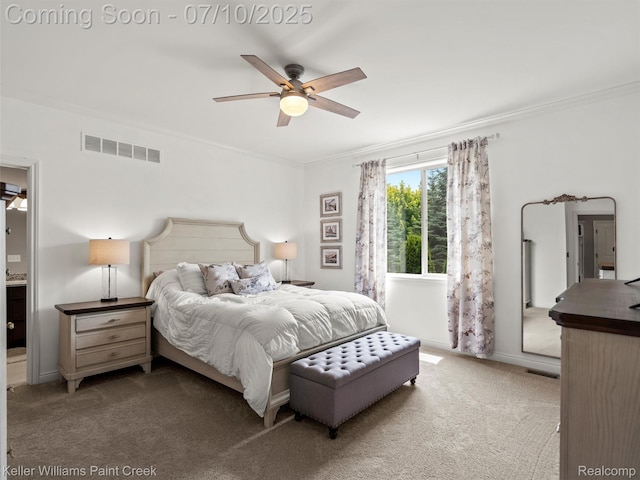62777 Franklin Park Dr, Washington, MI 48094 - carpeted bedroom featuring crown molding and a ceiling fan