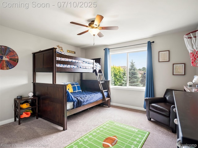 62777 Franklin Park Dr, Washington, MI 48094 - carpeted bedroom featuring baseboards and a ceiling fan