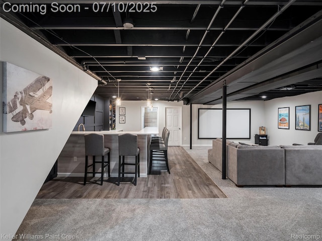 62777 Franklin Park Dr, Washington, MI 48094 - indoor bar featuring carpet flooring and wood finished floors