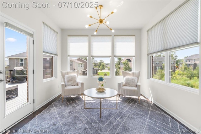28049 Hummingdale Cir, Novi, MI 48377 - sunroom / solarium with a chandelier