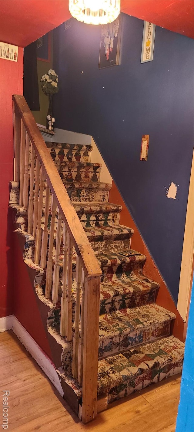 5035 Balfour Rd, Detroit, MI 48224 - stairway with wood finished floors and baseboards